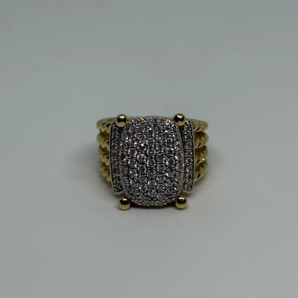 DAVID YURMAN 18k GOLD RING WITH WHITE DIAMONDS